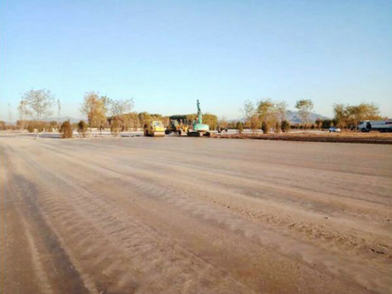 Solidification of roadbed for parking lot of World Horticultural Exposition in Yanqing District, Beijing