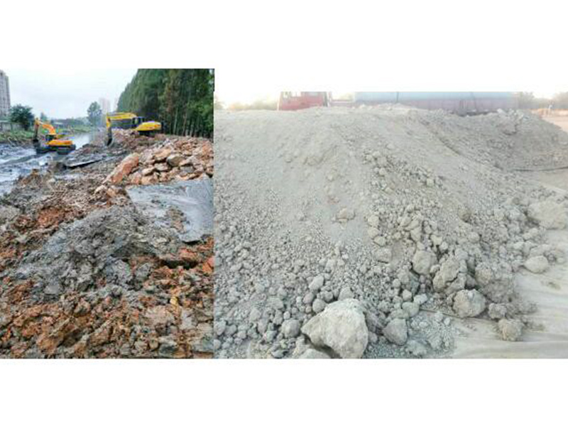 River dredging and solidification in Wuhan, Hubei
