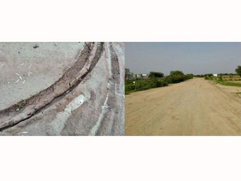 Comparison of traffic conditions before curing due to rain and muddy conditions, and after compaction and curing